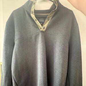 J Crew Men's Quarter Zip Button Down Fleece